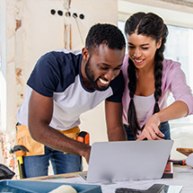 Couple working on home repair